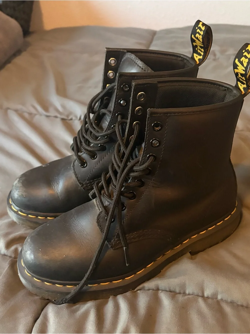 Padded Black Leather Dr. Marten Boots